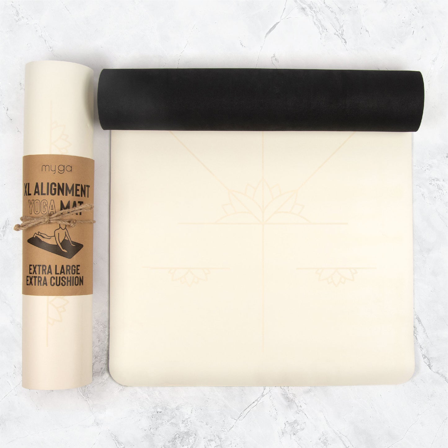 Yoga Ausrichtungs-Matte - Creme