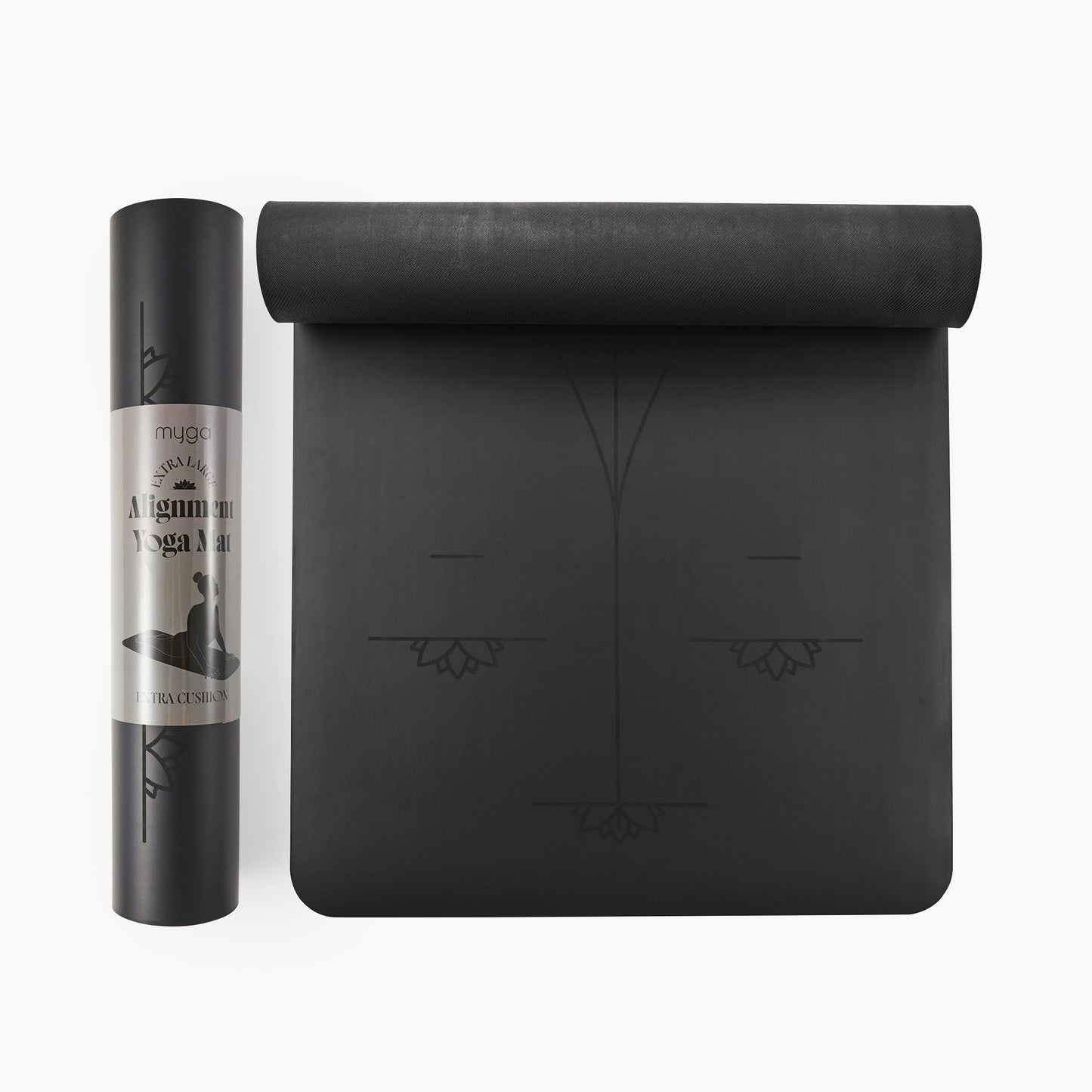 Yoga Ausrichtungs-Matte - Schwarz