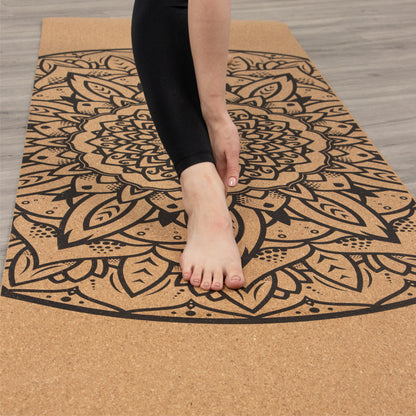 Extra große Kork-Yogamatte - Mandala