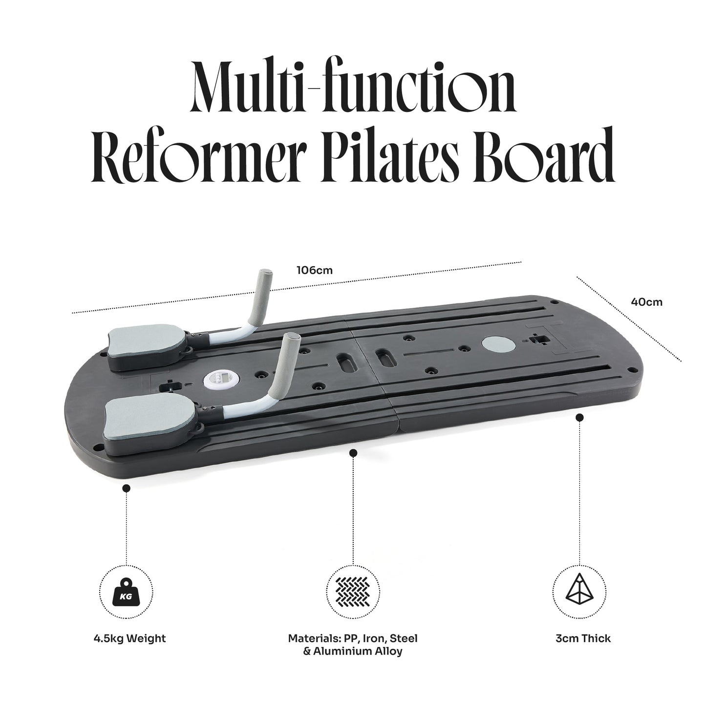 Tragbares Pilates Reformer Set - Schwarz