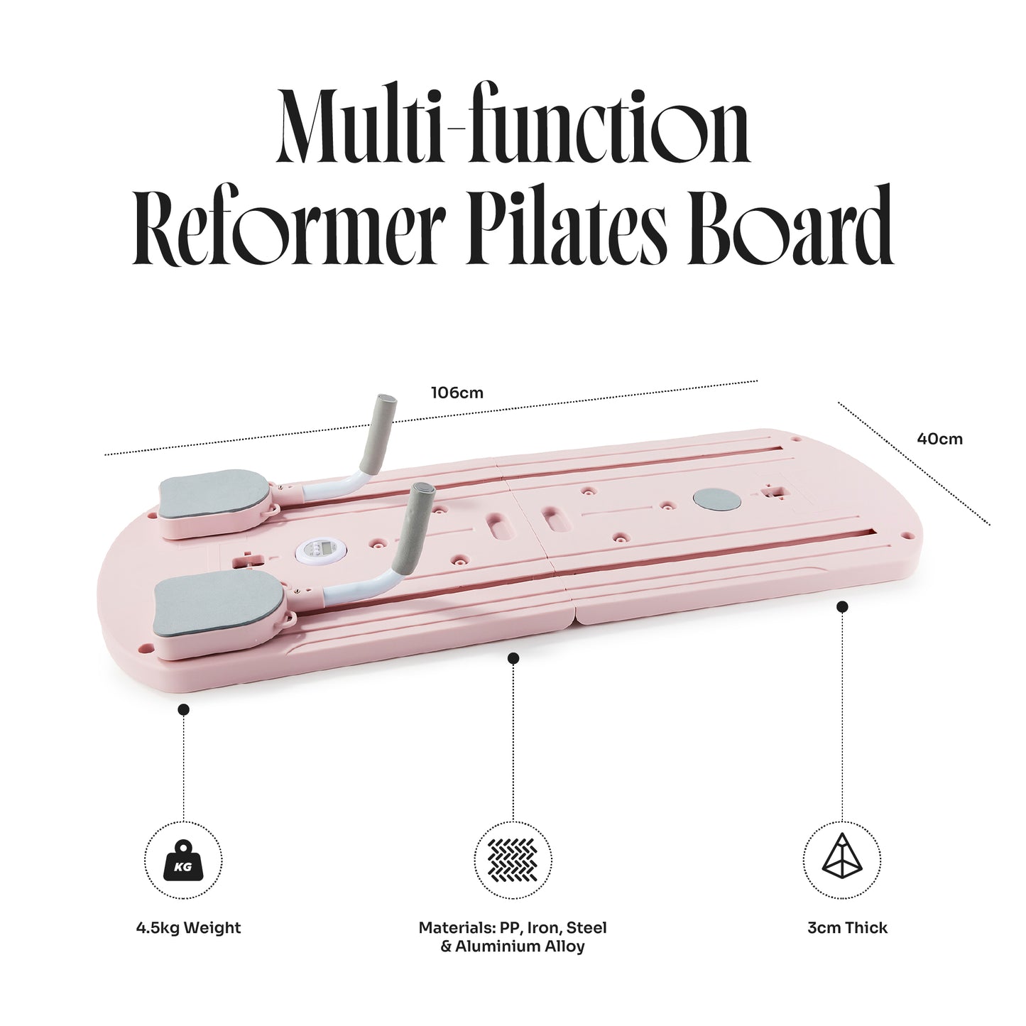 Tragbares Pilates Reformer Set - Rosa