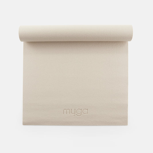 Yogamatte - Sand - Rutschfeste Übungsmatte für Yoga & Fitness