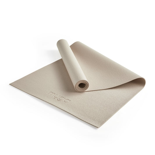 Yogamatte - Sand - Rutschfeste Übungsmatte für Yoga & Fitness