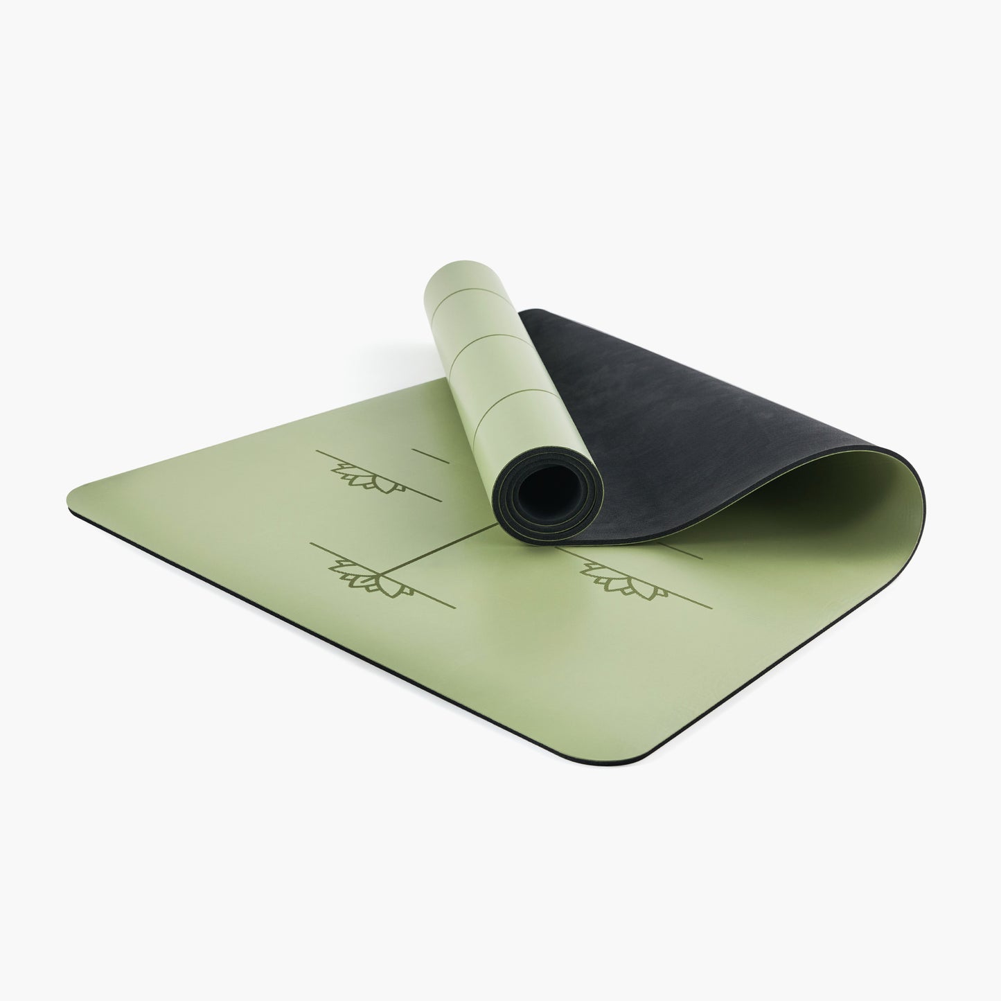 Yoga Ausrichtungs-Matte - Moosgrün