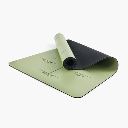 Yoga Ausrichtungs-Matte - Moosgrün