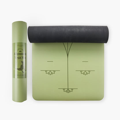 Yoga Ausrichtungs-Matte - Moosgrün