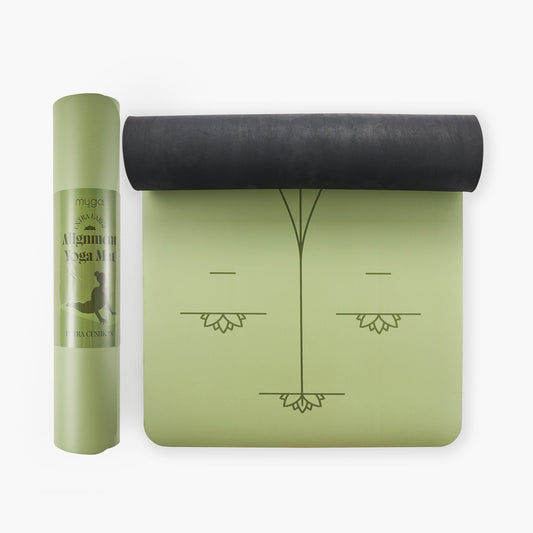 Yoga Ausrichtungs-Matte - Moosgrün